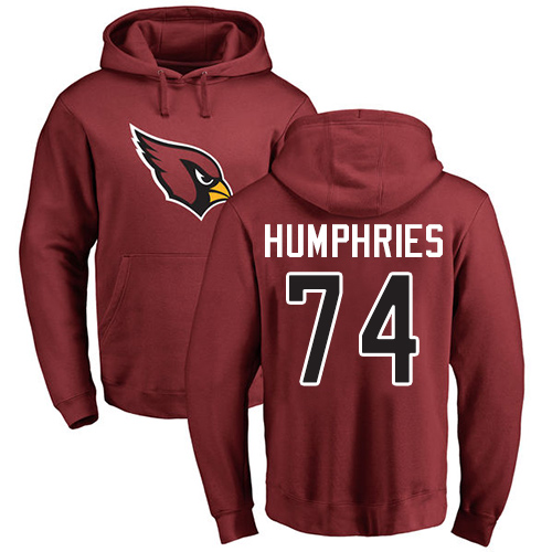 Arizona Cardinals Men Maroon D.J. Humphries Name And Number Logo NFL Football #74 Pullover Hoodie Sweatshirts->arizona cardinals->NFL Jersey